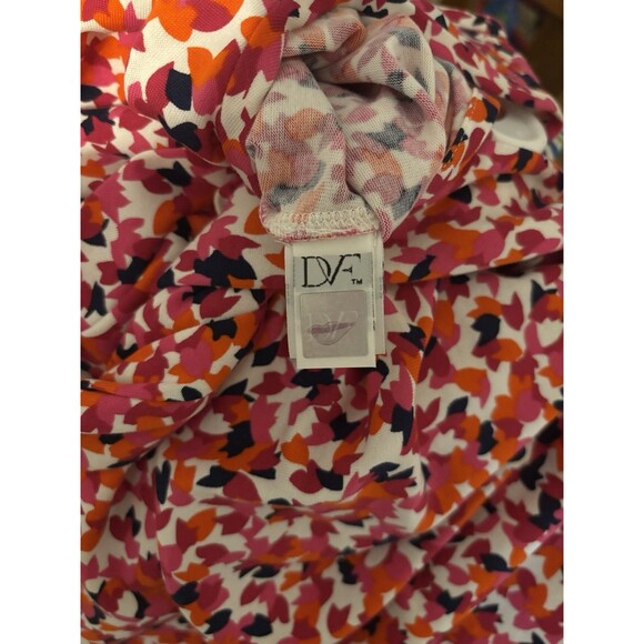 Diane Von Furstenberg Dress 0 Geometric Floral Cotton Silk Blend Office Work - Picture 5 of 6